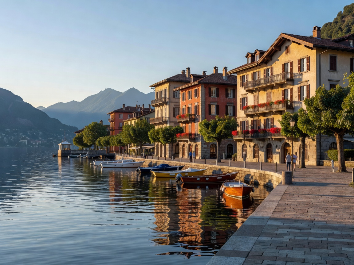Lake Lugano with Alpine peaks encircling Campione d'Italia