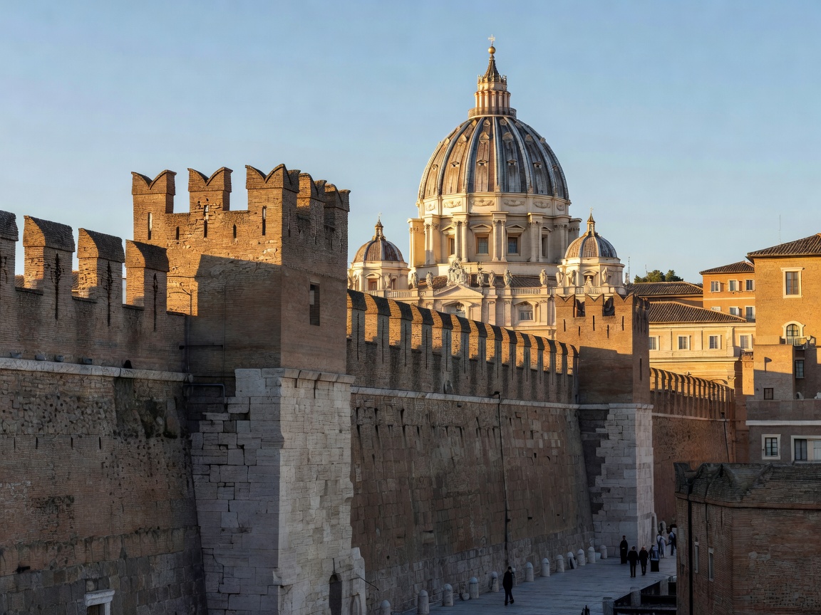 Saint Peter's Basilica and Vatican City aerial vista